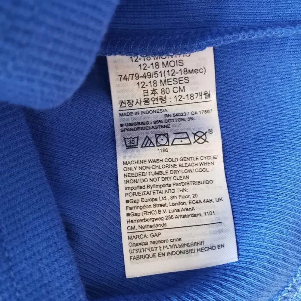 NEW! Gap Toddler Girl's Blue Puff Sleeve Turtleneck Shirt 12-18 Months